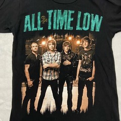 All Time Low Rock Band Graphic Concert Shirt Slim Fit Black Size XS