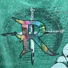 Vintage Revolution T Shirt Mens Skull Pile Punk AOP Y2K Large Green Foil