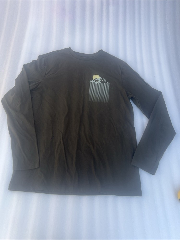 Men’s Long Sleeve Graphic Crewneck T-Shirt – Goodfellow & Co Sz M