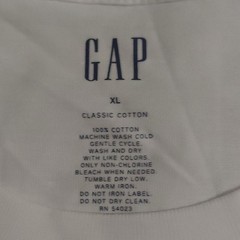 Gap Classic Cotton Men’s Solid White Crew Neck Short Sleeve T-Shirt XL Regular