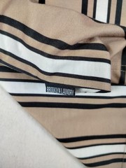 Brooklyn Laundry Shirt Mens Medium Tan Vertical Stripe Tokyo Graphic Crewneck