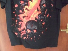 RARER SPIRAL DIRECT LAVA SKULL T SHIRT .LARGE SIZE.
