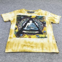 Sure tie dye spiritual design t shirt large mens yellow Short Sleeve Well Used