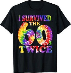 I Survived The Sixties 60s Twice Tie Dye 70th Birthday T-Shirt Hoodie