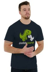 Daddysaurus Dinosaur Husband Father Dad Gift Mens Casual Crewneck T Shirts Tees