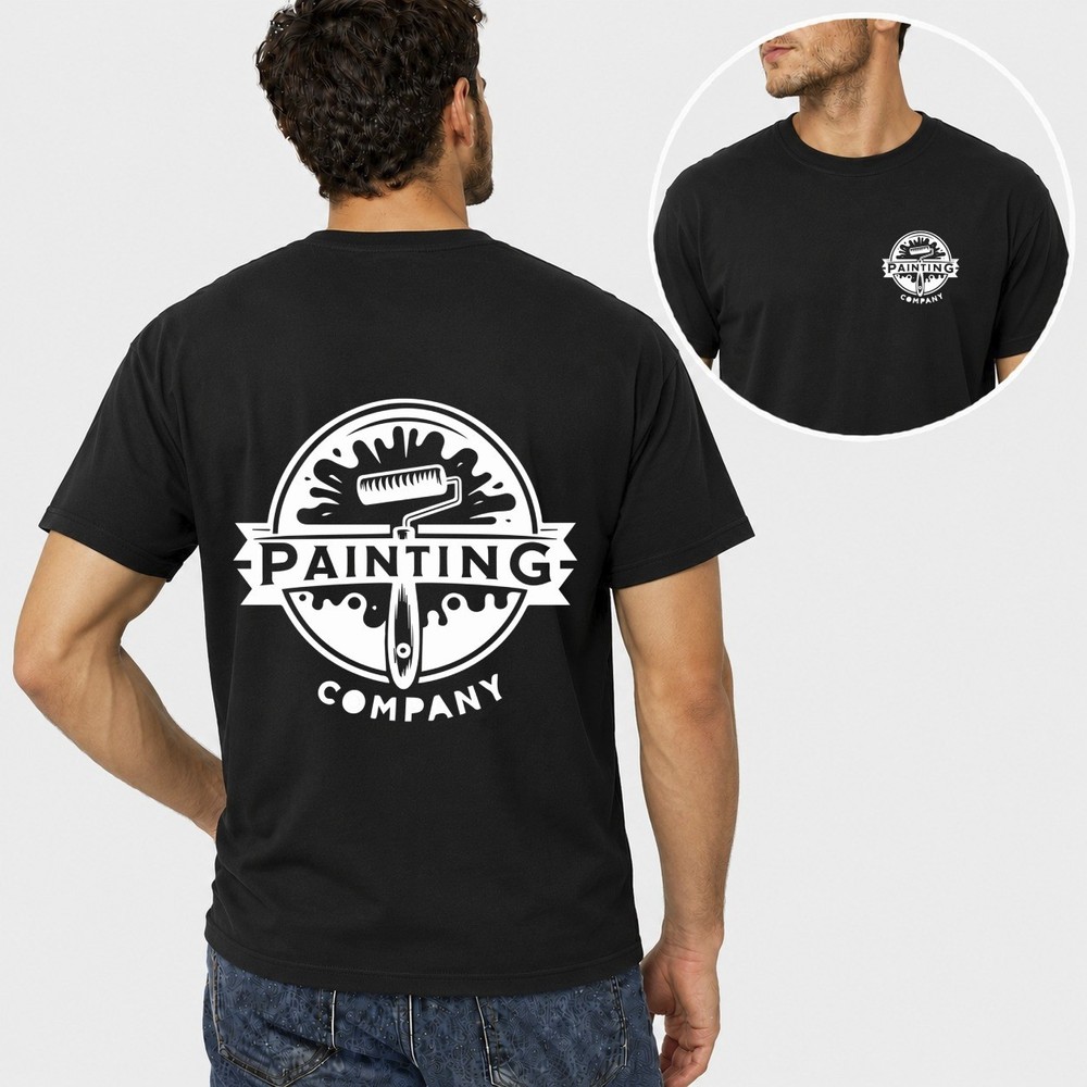 Mens Personalised Work T Shirt Custom Trade Company Logo Painter Decorator Gift