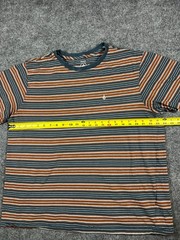 Volcom T Shirt Mens 2XL Multicolor Striped Cotton Modern Fit Logo Embroidered