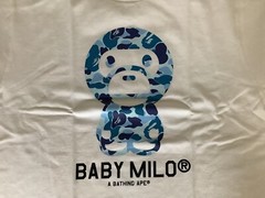 Authentic a bathing ape bape abc camo baby milo tee t shirt white blue M new
