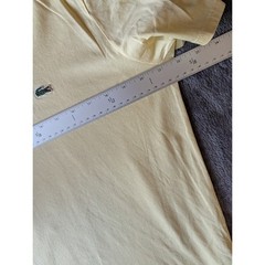 Lacoste Mens V-Neck T-Shirt Yellow 100% Pima Cotton Regular Fit US L FR 5