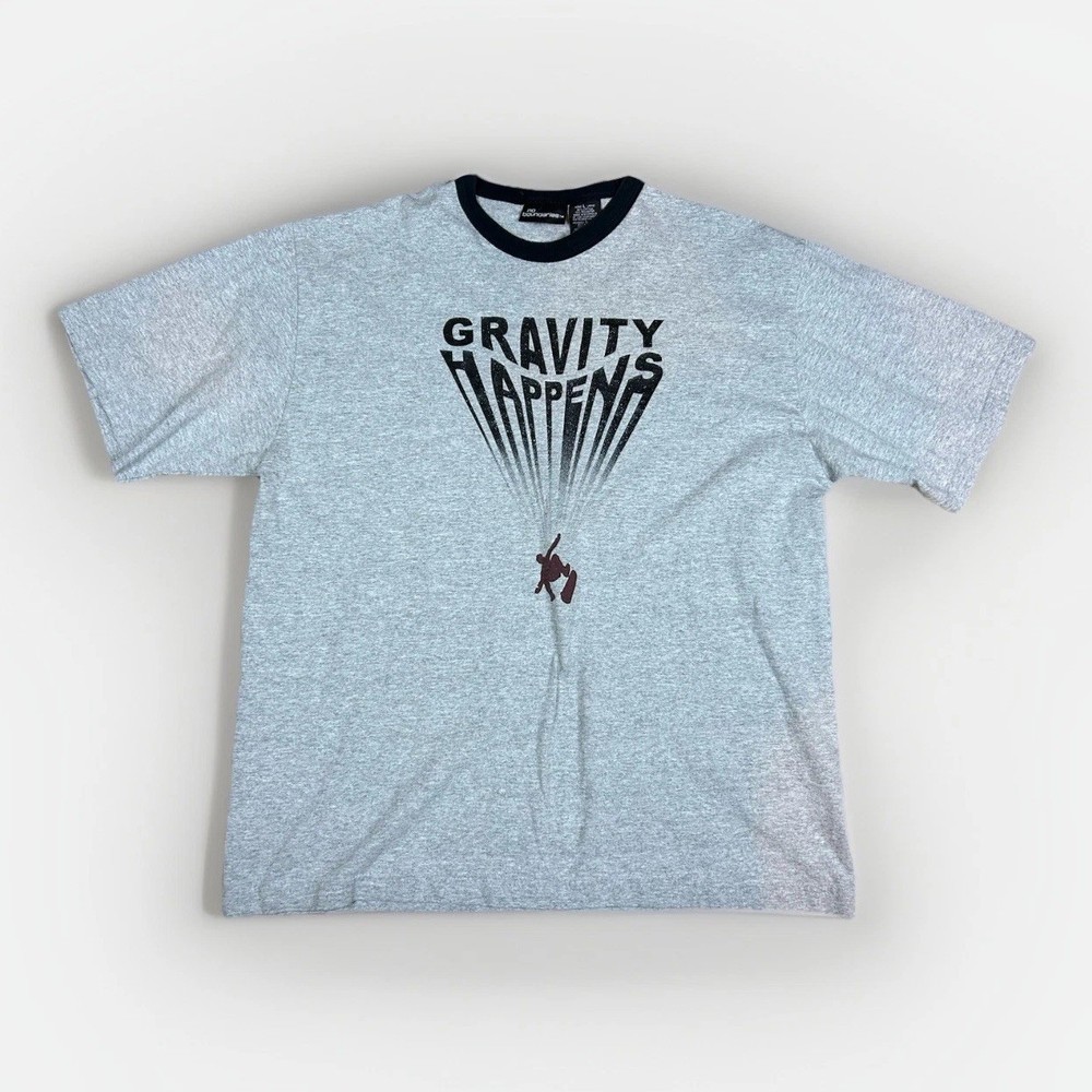Vintage No Boundaries Gravity Happens Skateboarding T-Shirt Size Large Y2K