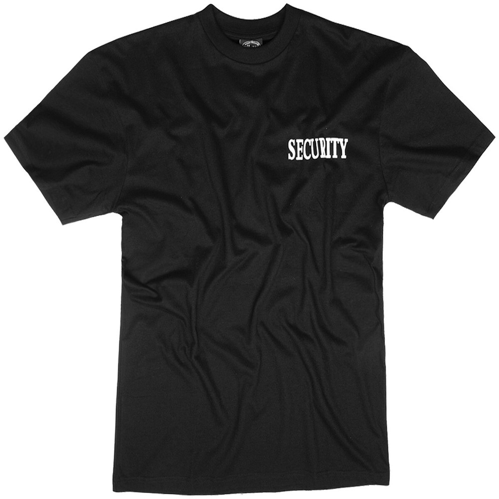 Mil-Tec Double SECURITY Print T-Shirt Men’s Work Police Airsoft Tactical Black