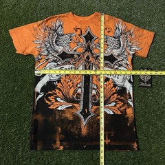 Archaic Faith and Honor Winged Skull AOP Graphic T-Shirt Size M