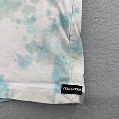 Volcom Mens Tie Dye Graphic T-Shirt Modern Fit Blue Grey White Small