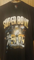 3XL NICE SUPER HEAVY WEIGHT T-SHIRT BLACK Super Bowl Panthers VS Broncos 2-7-16