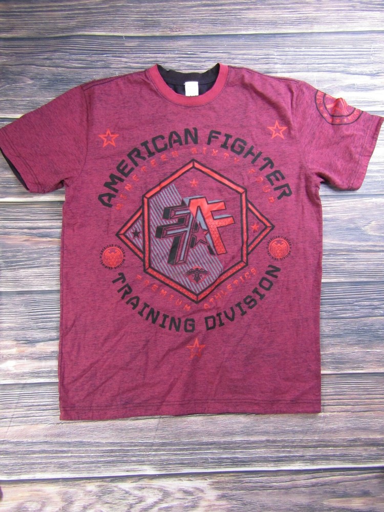 American Fighter Mens Medium Red Training T Shirt UFC MMA Workout Gym Sports