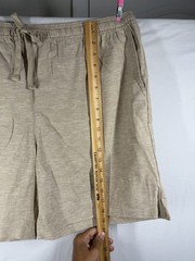 GAP Men’s XL Linen Blend Shorts Tan Beige Elastic Waist Drawstring