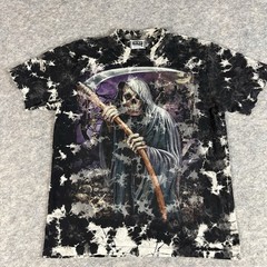 Vintage 90’s The Roxx Grim Reaper Scythe Tie Dye T-Shirt Single Stitch Large