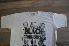 Black History T-Shirt Gemrock Mens 4XL Gray Obama King MLK Malcolm X