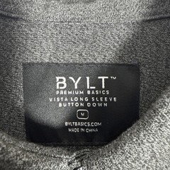 Bylt Vista Long Sleeve Button Down Heathered Charcoal Size Medium