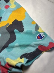 Men’s Champion (M) Blue Camo Camouflage Print Short Sleeve Shirt