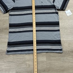 Hang Ten Striped Pocket Tshirt Short Sleeve Black Gray White Mens Size Small NWT