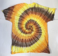 *New* 2XL – Sm Handmade Tie Dye, Caramel Mocha Spiral, Crew or V-Neck