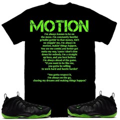 Motion Shirt to Match Foamposite Volt, Foamposite One Black and Volt