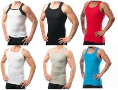 Different Touch 6 Pack Men Square Cut G-unit Style Tank Top A-shirts