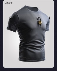 Men’s Multi Pocket Quick Drying High Elasticity Lightweight Tactical T-Shirt