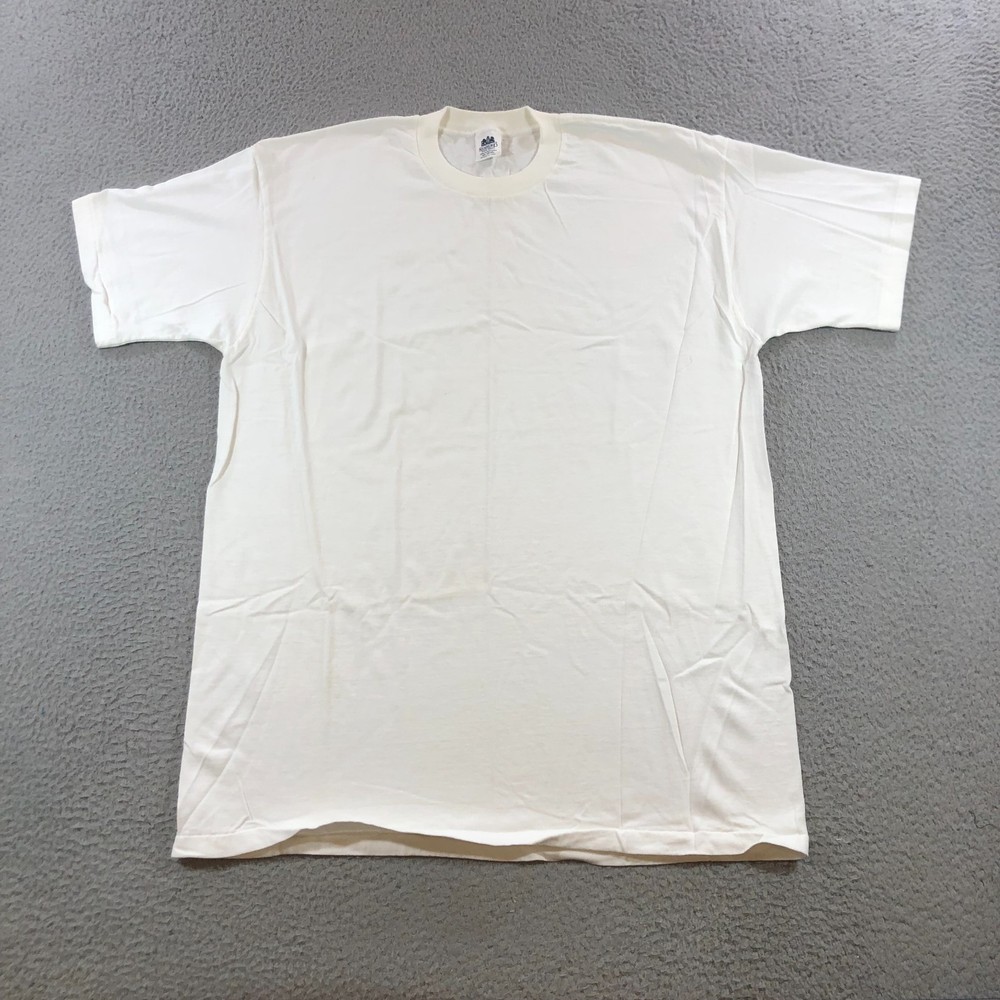 vtg stafford shirt mens XXL white blank tee single stitch