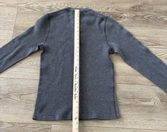 Wallace & Barnes Henley Shirt Mens Large Gray Thermal Waffle Knit Long Sleeve