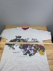 Vintage Ferndale California Nature Shirt XL Gray Double Sided 90s 12372