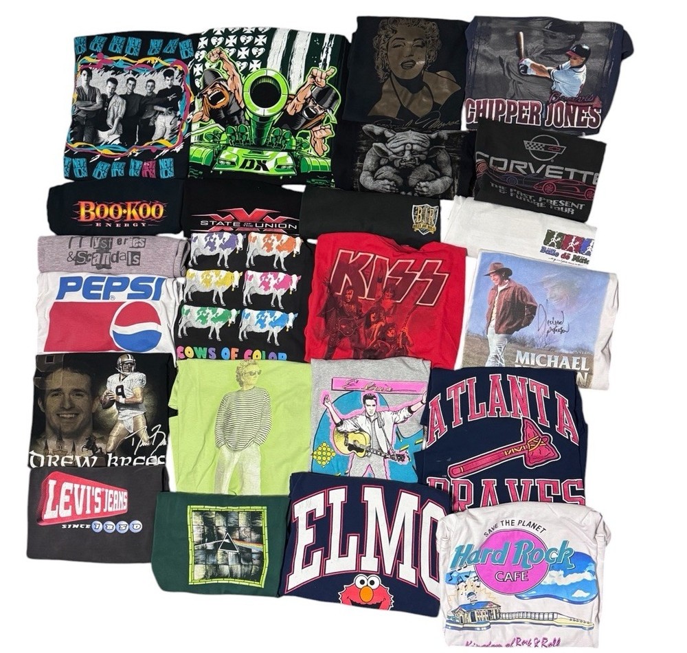 23 T Shirt Bundle Lot Vintage Y2k 80’s 90s 00s Sports Band Film Various Sizes