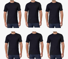 Kirkland Signature Men’s Crew Neck T Shirts 6 Pack Tagless 100% Combed Cotton 2X