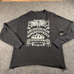 Hanes Black Long Sleeve Graphic T-Shirt with Ouija Board XL #1307