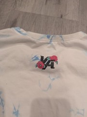 YoungLA Shirt Mens Small White Blue Tie Dye Hummingbird Floral Graphic Tee Top