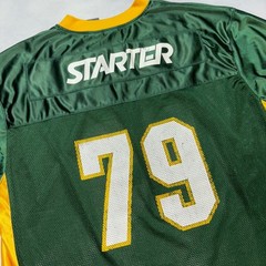 Vintage Starter Football Jersey #79 Size 2XL Green Yellow Mesh XXL Practice Y2K