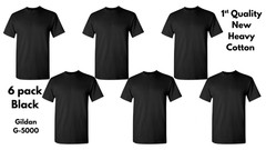 GILDAN (6-Pack, Bulk) Solid Heavy Cotton Short Sleeve Blank Tee T-Shirt S-5XL