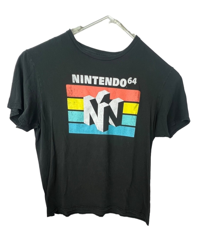 Nintendo 64 Shirt Black Short Sleeve Crew Neck Cotton Tee Video Games Arcade XL