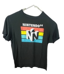 Nintendo 64 Shirt Black Short Sleeve Crew Neck Cotton Tee Video Games Arcade XL