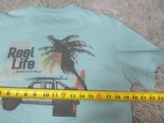Reel Life Shirt Mens Medium Short Sleeve Graphic Print Logo Crew Neck Cotton