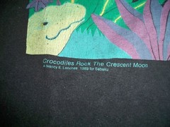 Vtg Crocodiles Rock Lenches Single Stitch All Over Print Tshirt Size XLarge 80’s