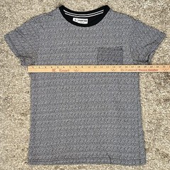 Straight Faded Men’s S Black/White Pattern Crew Neck Front Pocket S/S T-Shirt
