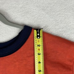 VTG 80s Two Tone Double Face T-Shirt Short Sleeve Sweatshirt XL Orange Blue USA