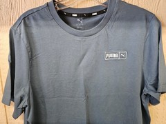 Puma Men’s Logo Active Tee Shirt Stretch Blue Size L- 1865556 – No Tag