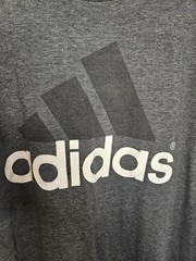 Adidas Shirt Mens Medium Gray Logo Spell Out Lightweight Casual Outdoors