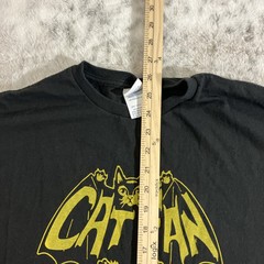 Vintage Cat Fan Bat Man T Shirt Stitch Large Rare Kitty Kitten Y2K Flying Black