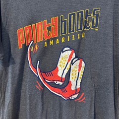 108 Stitches Men’s T-Shirt L Heather Gray Pointy Boots Amarillo Tri-Blend