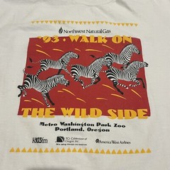 1993 Walk On The Wild Side Portland Oregon Zoo T-Shirt 90s Medium Zebras