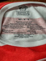 Where’s Waldo Mens Adult Unisex Medium Striped Costume Shirt Cotton/Polyester